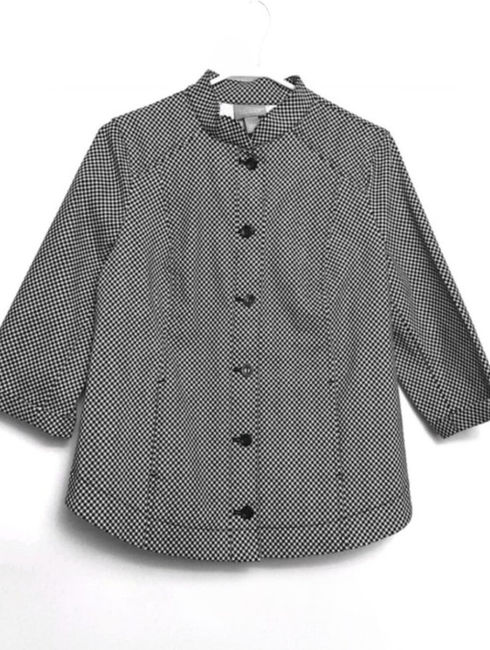 NWT Chico's Black / White Gingham Houndstooth Jacket Women's XL (Chico's 3) NEW!